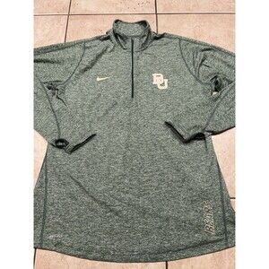 Baylor Bears Sweater Womens XL Nike Dri Fit Green Pullover 1/4 Zip Element Shirt